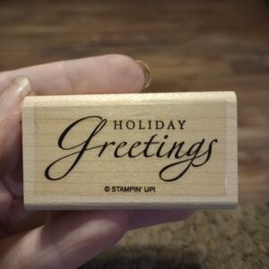 Holiday Greetings Rubber Stamp